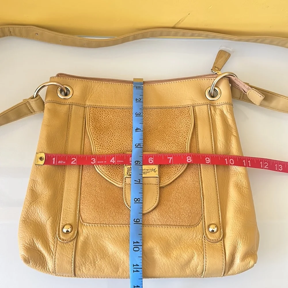 Sharif Leather Shoulder Crossbody Bag with Tote in Mustard Yellow NWOT